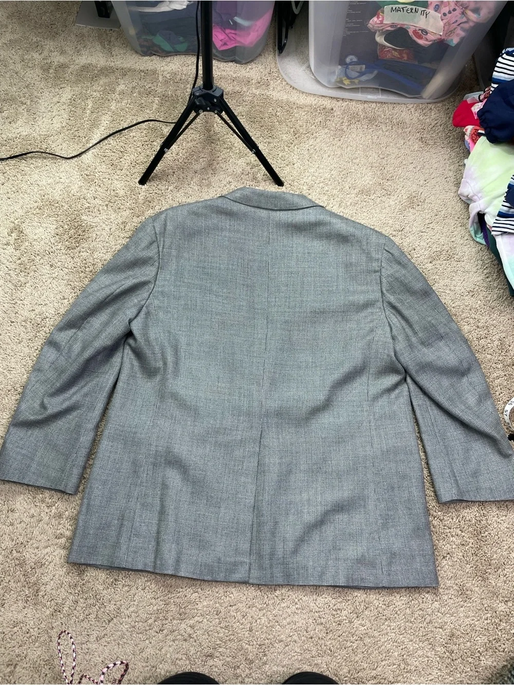 Men's Light Gray Two-Button Blazer